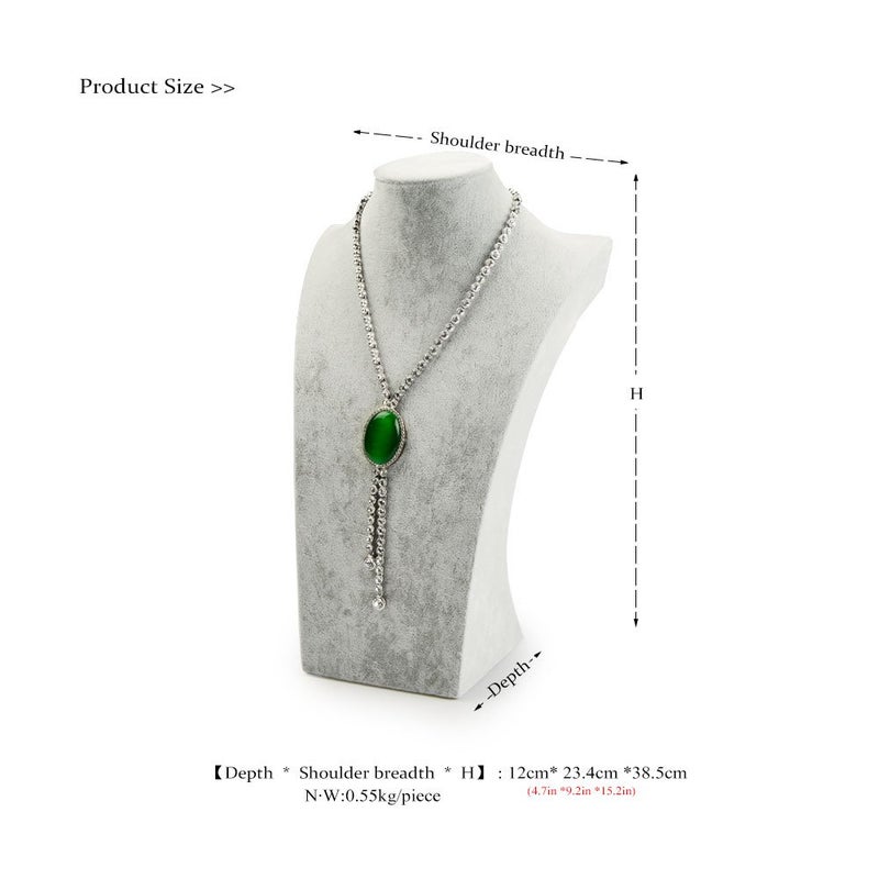 Oirlv Velvet 3-Dimensional Jewelry Stand Necklace Pendant Chain Jewelry Bust Display Holder (H15.16) - Image 3